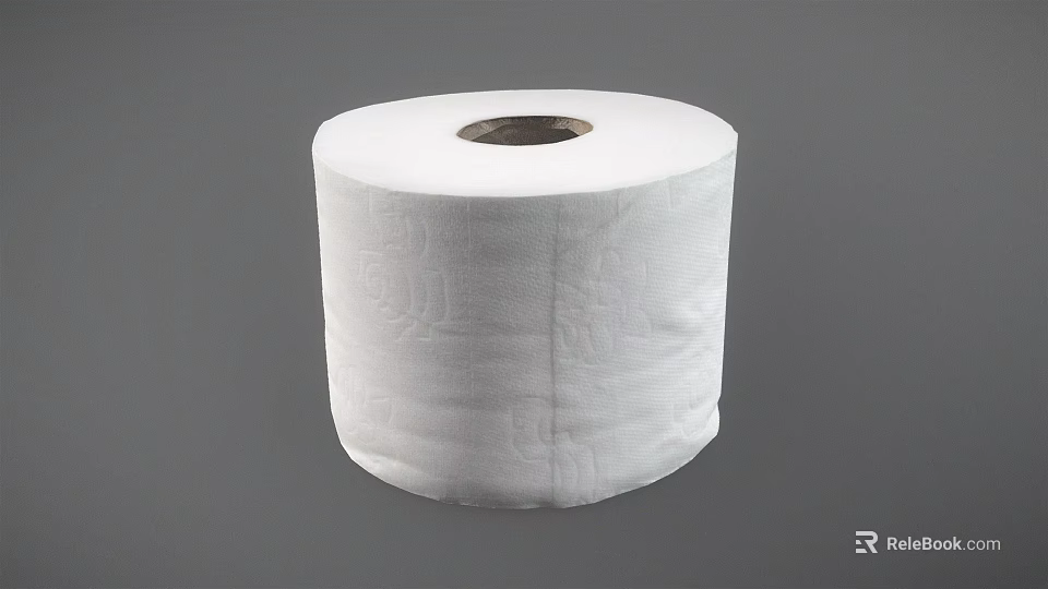 Essential White Household Toilet Paper Roll With Soft Textured Surface For Daily Use 3d model 
