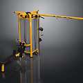 Yellow Multi functional Fitness Training Equipment With Bench And Weight Plates