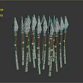 Spear Ancient Weapon Cold Weapon Medieval Item Medieval Weapon Sword Axe 3d model