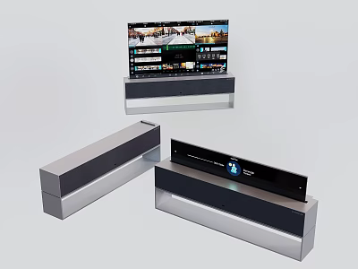 Modern Smart TV With Soundbar And Sleek Stand For Living Room Setup 3d model