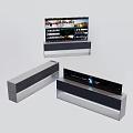 Modern Smart TV With Soundbar And Sleek Stand For Living Room Setup