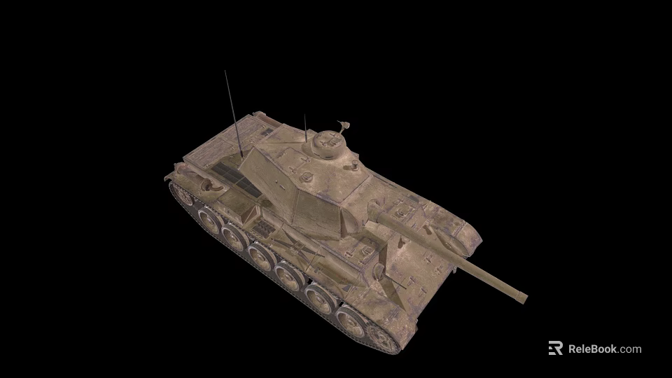 Military Armored Tank Vehicle With Turret Cannon And Tracked Design 3d model 