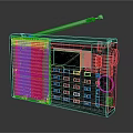 Black Portable FM Radio Speaker Featuring Display Screen Antenna Buttons And Temperature