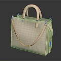 Elegant White Leather Handbag With Golden Hardware And Adjustable Shoulder Strap 3d model