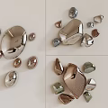 Modern Geometric Metal Wall Decor With Mirror Finish And Decorative Elements 3d model