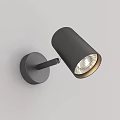 Sleek Modern Wall Mounted Spotlight With Black Metal Body Transparent Shade And Adjustable Head