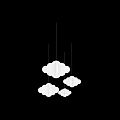 White Paper Cloud Shaped Hanging Decorations In Various Sizes For Room Decor