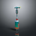 Colorful Futuristic Sci Fi Device With Neon Elongated Structure And Reflective Base