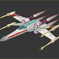 Detailed Starfighter Model Featuring Red White Blue Stripes Multiple Engines And Wing Cannons