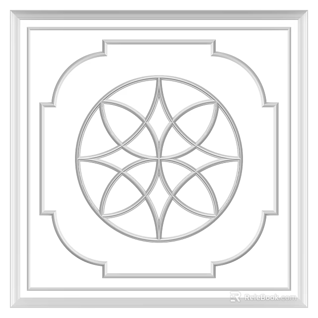 Elegant Ceiling Design With Geometric Pattern Details 3d model