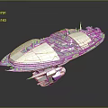 Futuristic Interstellar Spaceship With Sleek Metallic Exterior And Red Accents For Space Exploration