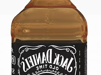 Jack Daniel's Old No 7 Tennessee Whiskey Bottle With Black Label Design 3d model