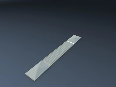 Fighter Jet Transparent Long Component With Striped Surface And Metallic Texture 3d model