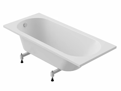 White Freestanding Bathtub Design With Metal Legs And Smooth Surface 3d model