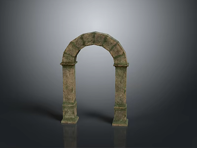 Modern Stone Archway Design For Architectural Garden Entrance With Decorative Pillars 3d model