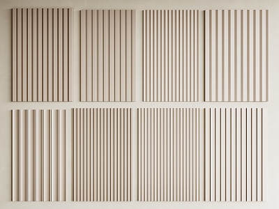 Grille Wall Panel Wood Grille Board Wave Board Great Wall Wood Wall Trim Grille Background Wall 3d model