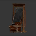 Wooden Framed Chalkboards With Brown Leather Chair And Small Table In Interior