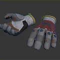 Worn Textured Protective Gloves In White Brown And Red For Daily Use