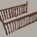 Wooden Railing Design with Decorative Balusters Brown Finish Classic Style Details