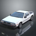 White DMC DeLorean Classic Sports Car With Sleek Body And Retro Design