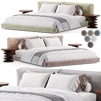 Modern Double Bed 3d model