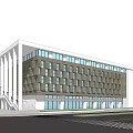 Modern style office building administrative complex building 3d model