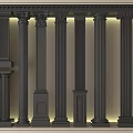 European-style Column Roman Column Simple European Gypsum Live 3d model