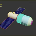 Axiom Space Satellite With Blue Solar Panels And White Body Structure Design