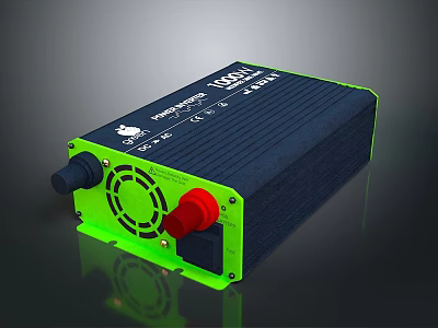 Green and Blue 12V to 110V Power Inverter for Computer Power Supply Device 3d model