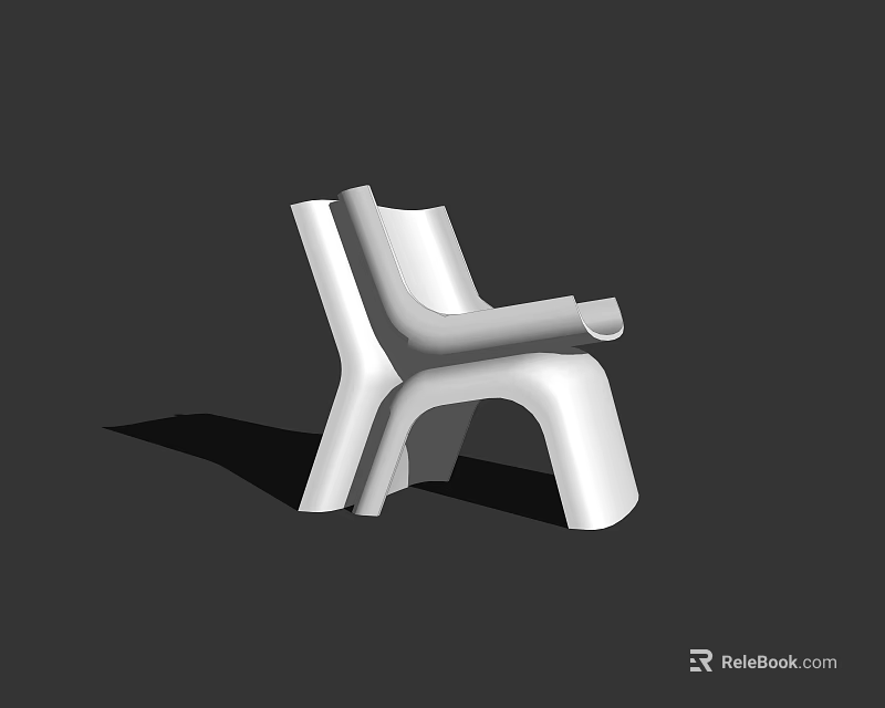 Modern White Dining Chair With Sleek Ergonomic Design And Smooth Lines 3d model 