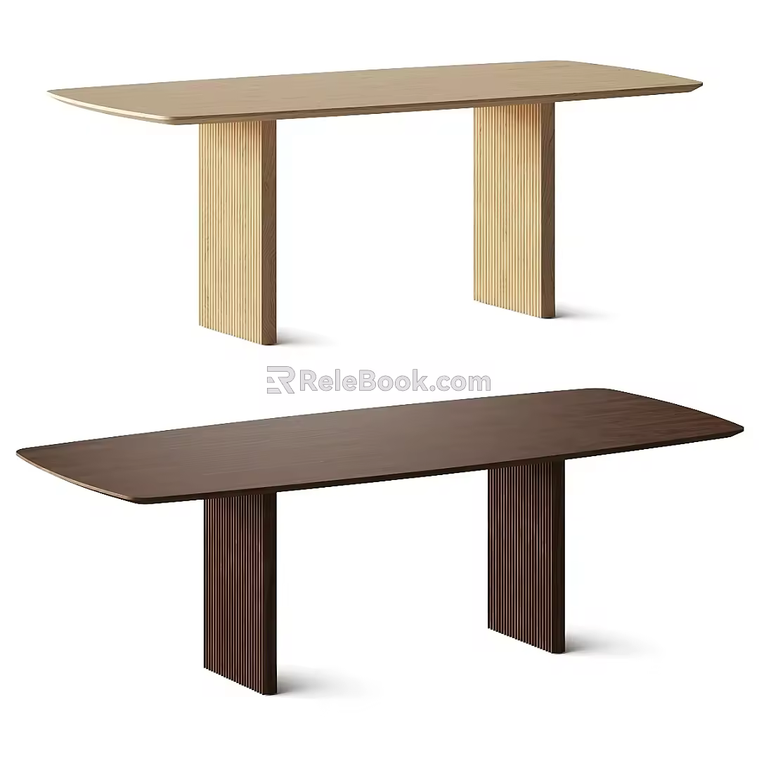 Solid Wood Dining Table Solid Wood Long Table Outdoor Dining Table Courtyard Dining Table Courtyard Long Table Wooden Table 3d model