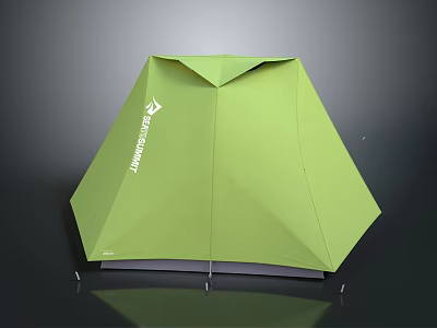 Green The North Face Outdoor Camping Tent With Support Poles And Dark Base 3d model