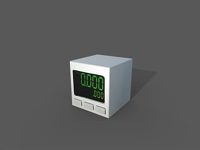 Industrial White Digital Display Equipment with Green Numeric Screen for Industrial Monitoring 3d model