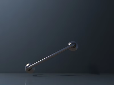 Stainless Steel Handle With Cylindrical Design Spherical Ends And Smooth Reflective Surface 3d model