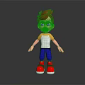 Cartoon Boy Character 3D Model With Red Hair Blue Eyes And Colorful Outfit