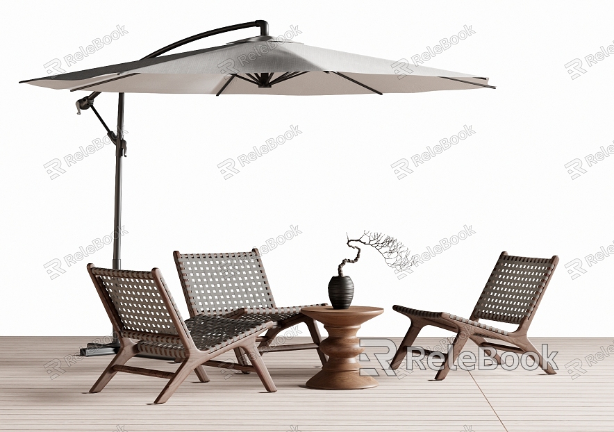 Outdoor Leisure Chair Outdoor Table and Chair Rattan Chair Sunshade model