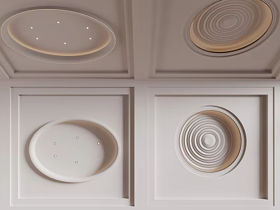 Modern Interior Ceiling Design Ideas With Oval And Circular Features 3d model