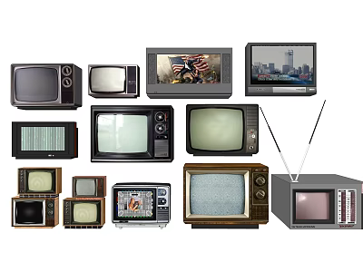 Vintage Televisions Collection Featuring Various Retro Models And Classic Designs 3d model