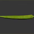 Fresh Green Okra Vegetable with Natural Texture Isolated on Dark Reflective Background