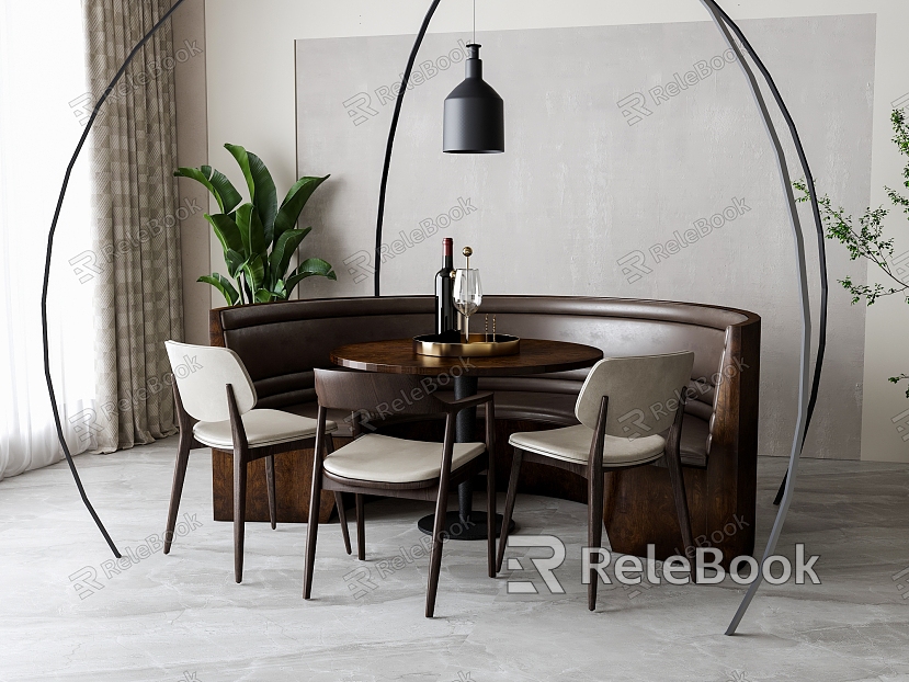 American dining table and chair combination model