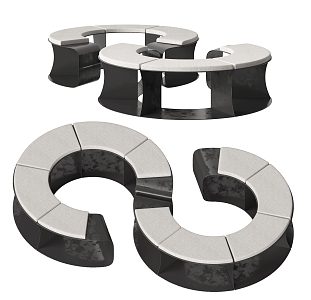 Modern outdoor shaped rest stool 3d model