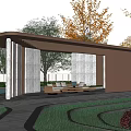 Modern courtyard landscape 3d model