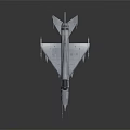 Sleek Silver Fighter Jet With Black Cockpit And Weapons On Dark Background 3d model