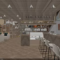 Coffee Shop Interior Design With Wooden Ceiling Pendant Lights Bar Stools And Herringbone Floor