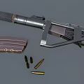 Tactical Weapon Rifle With Scope Barrel Magazine And Modern Military Features