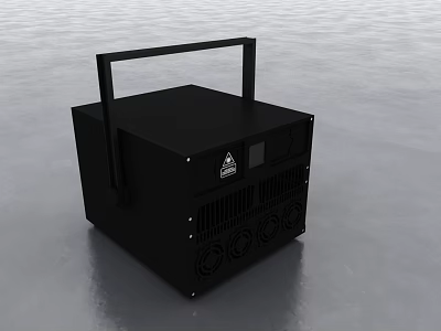 Black Portable Industrial Device With Handle Cooling Vents And Control Panel 3d model