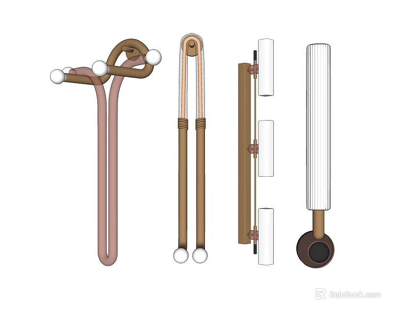 Modern Wall Lamps With Various Design Structures And Metal Components 3d model 