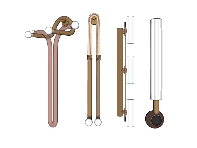 Modern Wall Lamps With Various Design Structures And Metal Components 3d model