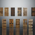 Classic Wooden Hinged Doors With Various Retro Designs And Decorative Panels For Home