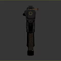 Modern Tactical Pistol With Dark Gray Body Brown Textured Grip And Top Rail System